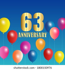 63 year anniversary celebration, vector design for celebrations, invitation cards and greeting cards