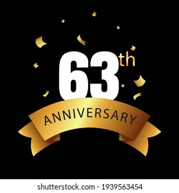 63 year anniversary celebration, vector design for celebrations, invitation cards and greeting cards