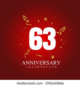 63 year anniversary celebration, vector design for celebrations, invitation cards and greeting cards
