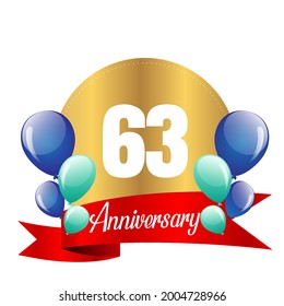63 year anniversary celebration, vector design for celebrations, invitation cards and greeting cards
