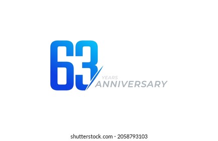63 Year Anniversary Celebration Vector. Happy Anniversary Greeting Celebrates Template Design Illustration