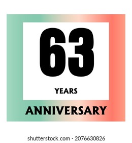 63 year anniversary celebration, vector design for celebrations, invitation cards and greeting cards