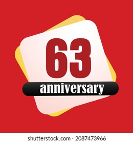 Celebración del 63 aniversario, diseño vectorial para celebraciones, tarjetas de invitación y tarjetas de felicitación
