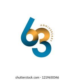 63 Year Anniversary Vector Template Design Illustration