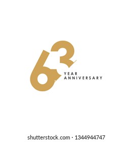63 Year Anniversary Vector Template Design Illustration