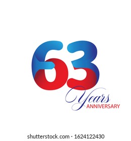 63 Year Anniversary Vector Template Design Illustration