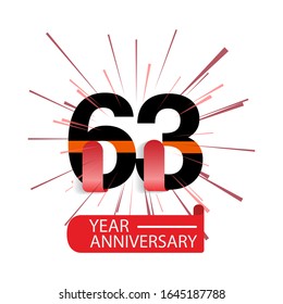 63 Year Anniversary Vector Template Design Illustration