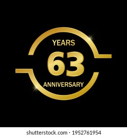 63 years anniversary celebration logo vector template design illustration