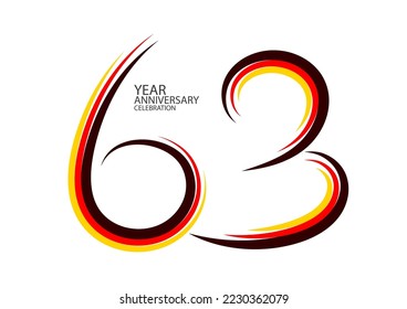 63 years anniversary celebration logotype colorful line vector, 63th birthday logo, 63 number design, Banner template, logo number elements for invitation card, poster, t-shirt. graphic design