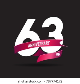 63 years anniversary celebration logotype black background