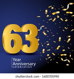 63 Years Anniversary Celebration Vector Template Design Illustration
