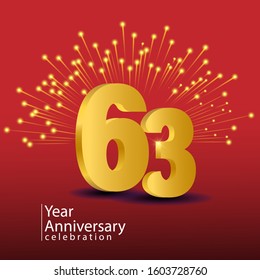 63 Years Anniversary Celebration Vector Template Design Illustration