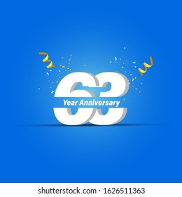 63 Years Anniversary Celebration Vector Template Design Illustration