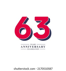 63 Years Anniversary Celebration Vector Template Design Illustration