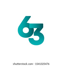 63 Years Anniversary Celebrations Vector Template Design Illustration