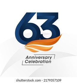 63 years anniversary design template. vector template illustration