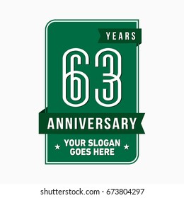 63 years anniversary design template. Vector and illustration.