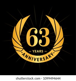 63 years anniversary. Elegant anniversary design. 63 years logo.