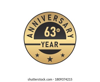 63 years anniversary image vector logotype 