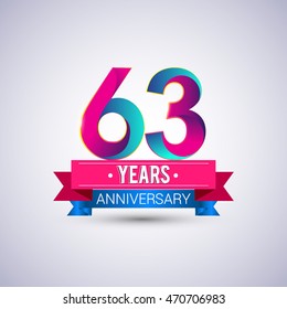 35 Years Anniversary Logo Blue Red Stock Vector (Royalty Free ...