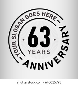 63 years anniversary logo template. Vector and illustration.