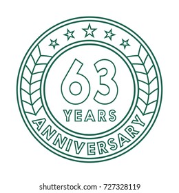 63 years anniversary logo template. 