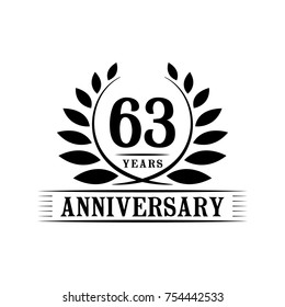 63 years anniversary logo template.