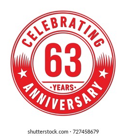 63 years anniversary logo. Vector and illustration.