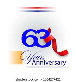 63  Years Anniversary Vector Template Design Illustration