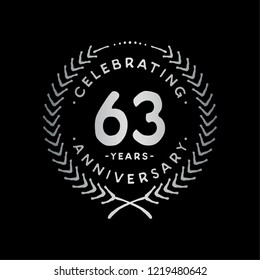 63 years design template. 63rd vector and illustration.