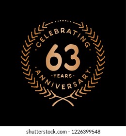 63 years design template. 63rd vector and illustration.