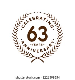 63 years design template. 63rd vector and illustration.