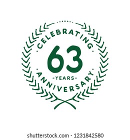 63 years design template. 63rd vector and illustration.