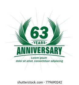 63 years design template. Anniversary vector and illustration template.