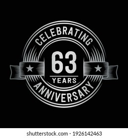 63 Jahre Logo-Design-Vorlage. 63. Jubiläum, Vektorgrafik und Illustration.
