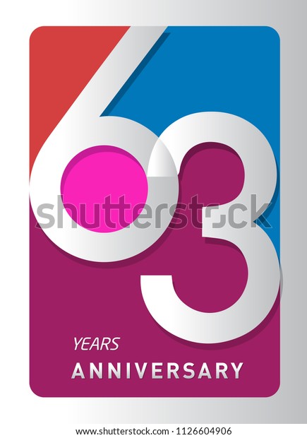 63 Years Old Celebrating Modern Logo Stock Vector (royalty Free) 1126604906