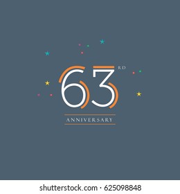 63rd Anniversary logo vector template