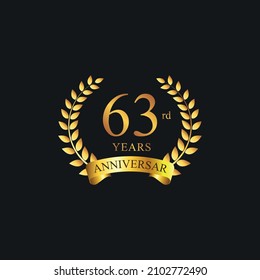 63rd years anniversary golden laurel wreath