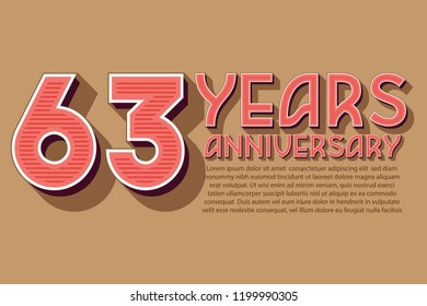 63th Anniversary numbers. background for anniversary