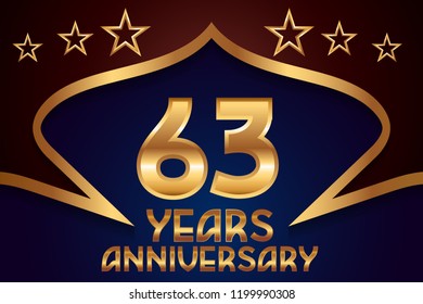 63th Anniversary numbers. background for anniversary