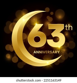 63th Anniversary Template Design Concept forAnniversary Celebration Event. Logo Vector Template Illustration