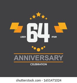 64 anniversary celebration vector concept template design