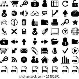 conjunto web de iconos de vector de negocios 64