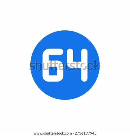 64 capacity icon sign vector