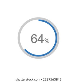 64% circle diagrams Infographics vector, 64 Percentage ready to use for web design.