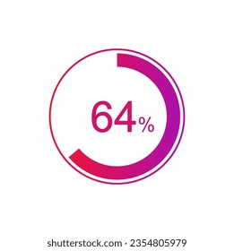 64% circle diagrams Infographics vector, 64 Percentage diagrams, pie chart for Your documents, reports.