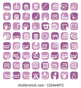 64 Colorful Clearning Icons Set Created For Mobile, Web And Applications.