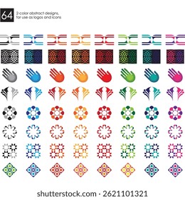 64 Count,  2-Color Icons for use as Logos, Symbols or Icons - Sheet 3