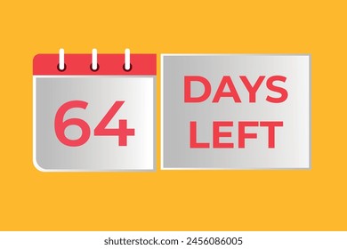 64 días para la Plantilla de cuenta regresiva. 64 días Cuenta regresiva días de diseño de Anuncio. Temporizador de cuenta regresiva de 64 días