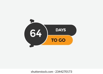 64 days, left countdown to go one time template,64 day countdown left banner label button  
